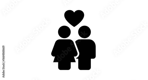 Vector art of couple icon with heart symbol representing love and relationship