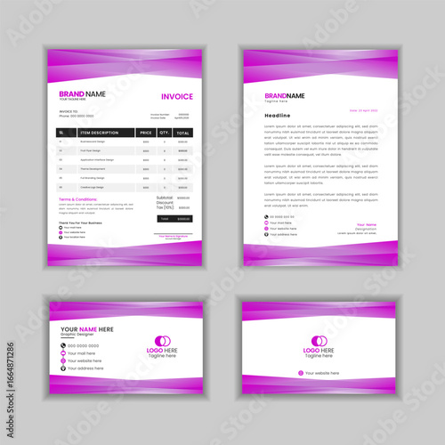 Professional stationery design for your business. Modern corporate identity set branding template.
