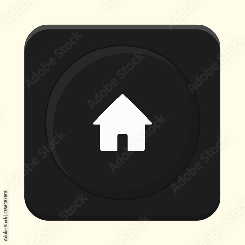 Black home app icon. Home button