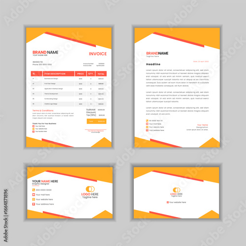 Professional stationery design for your business. Modern corporate identity set branding template.
