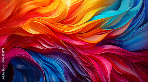 カラフルな流れと動きで躍動感を表現したアブストラクトイメージ
