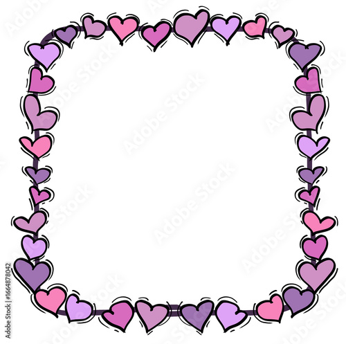 frame of pink hearts
