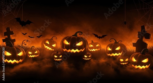 Horror halloween pumpkin background