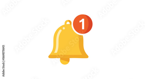 Digital notification bell icon with alert badge representing a new message or update