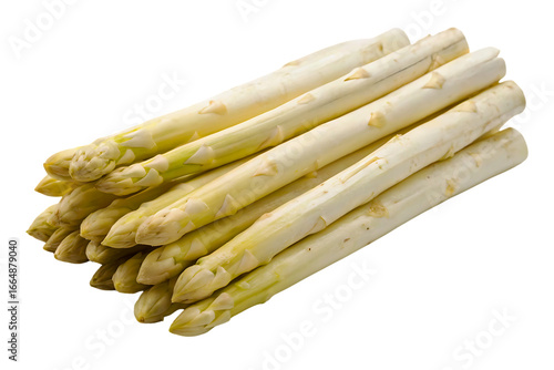bunch of white asparagus sticks isolated on a transparent background