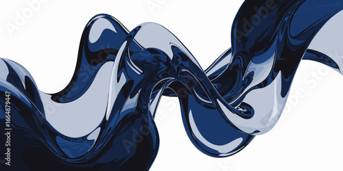 Deep blue liquid wave pattern – Ideal for fashion branding, abstract backgrounds, or elegant web design