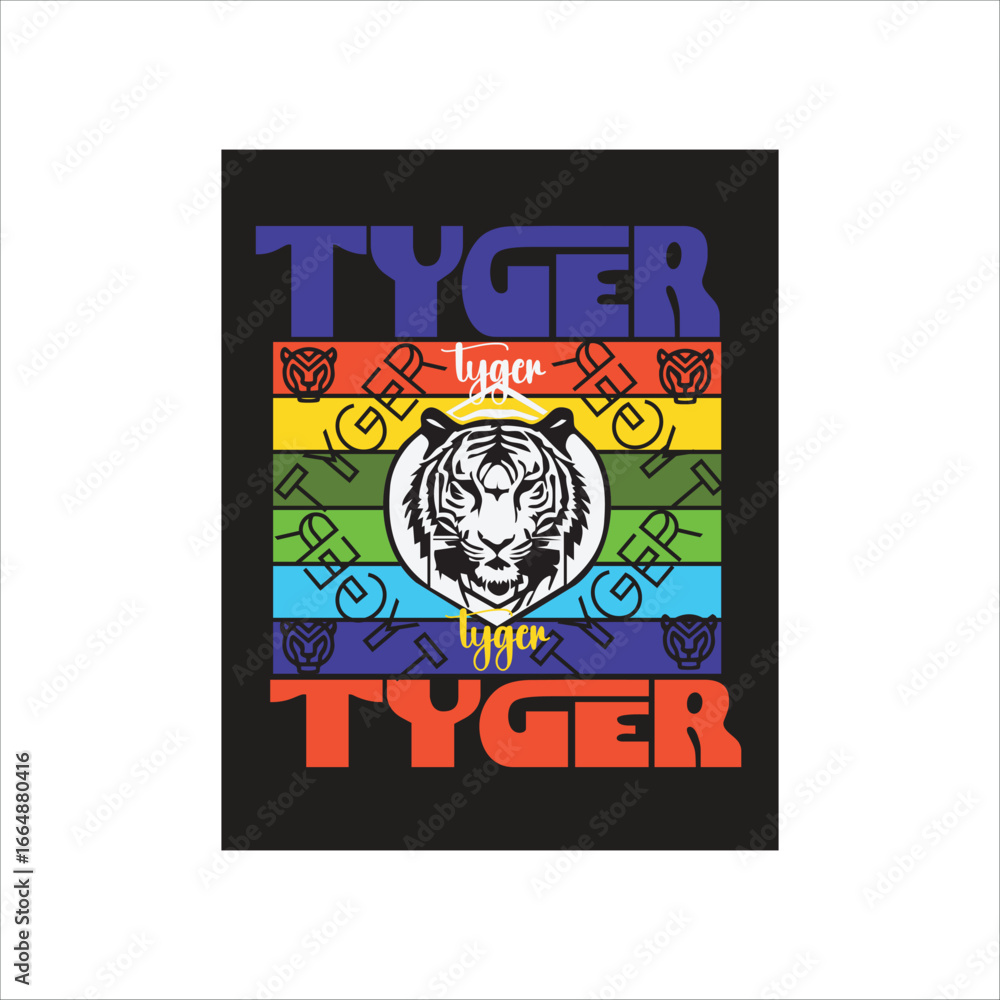Fototapeta premium TYGER T-SHIRT DESIGN , this design is very nice and excellent for the people, this design is text . TYGER.