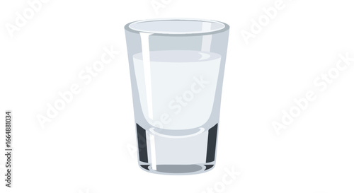 Clear glass of water filled to the brim with pure liquid standing on a plain white background perfect for illustrating hydration and refreshment
