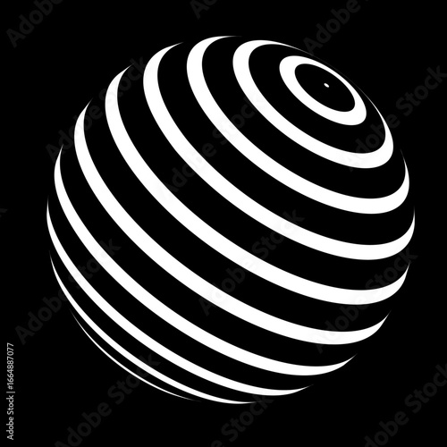 black and white abstract sphere