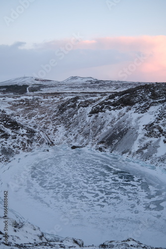 Wallpaper Mural kerið crater covered in snow Torontodigital.ca