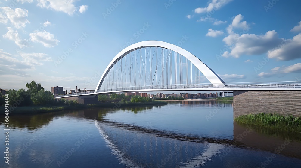 Fototapeta premium Unique gateshead millennium bridge design showing modern curves image