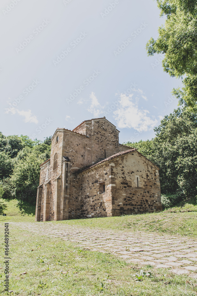 Fototapeta premium roman catholic church of St.Michael of Lillo in Oviedo, Asturias, Spain