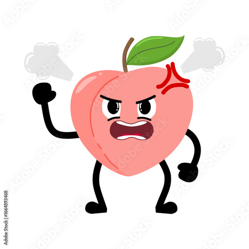 Cute Hand Drawn Furious Mad Peach