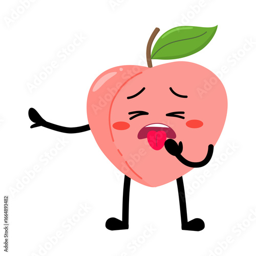 Cute Hand Drawn Peach yuck disgusted