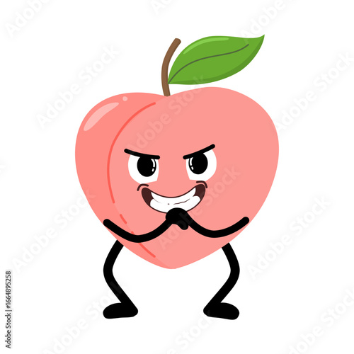 Cute Hand Drawn Mischievous Peach Expression