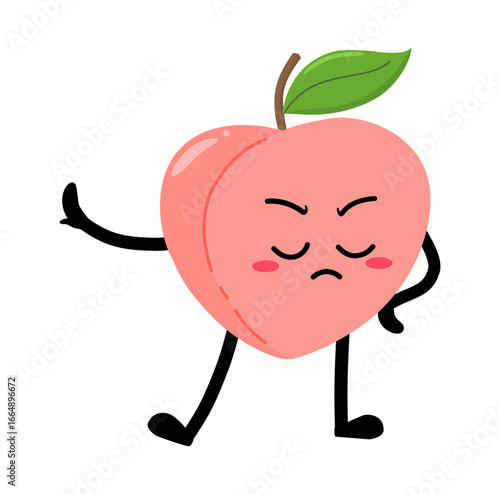 Cute Hand Drawn Peach Nope Stop Talking