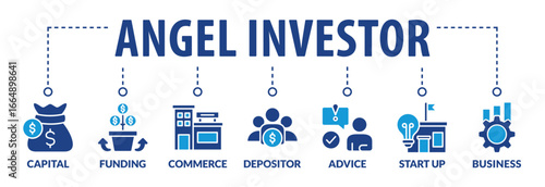 Angel investor vector icons. Business angel. Informal investor. Investment. Founder.