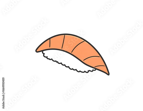 Simple salmon nigiri sushi illustration