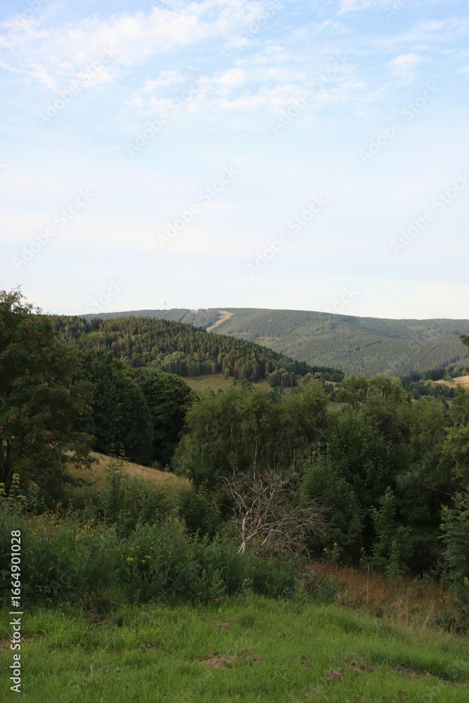 Fototapeta premium View of the Ore Mountains in the Czech Republic