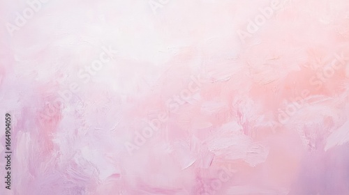 A soft, abstract painting featuring a blend of pink and lavender hues, creating a calming and serene atmosphere.