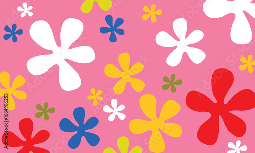 Background of flowers and sky with flower shaped clouds. modern art background template vector element. floral pattern. Background Bikini Atoll