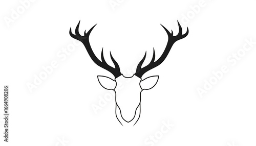 Simple black deer head silhouette