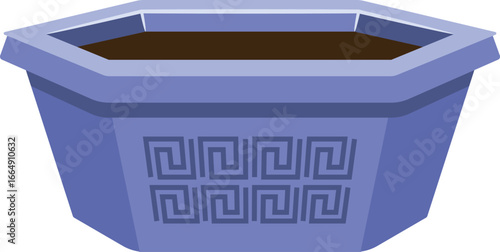 Colored empty flowerpot vector illustration
