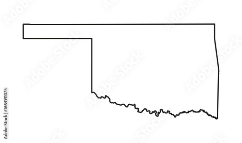 Oklahoma Outlines Style Map USA