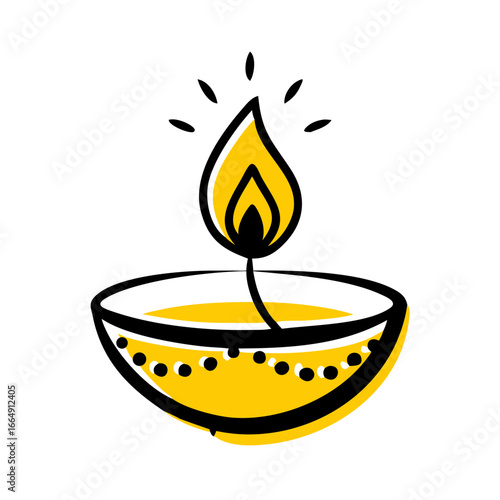 Creative Diwali diya vector illustration, Diwali decorative diya illustration