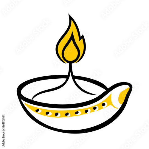 Creative Diwali diya vector illustration, Diwali decorative diya illustration