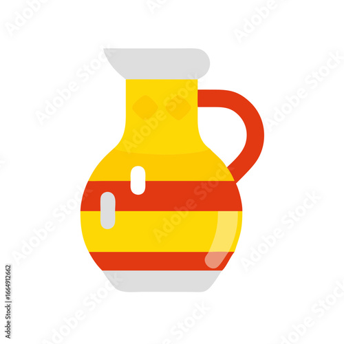 Illustration of a jug, orange juice jug, illustration of a jug and glass