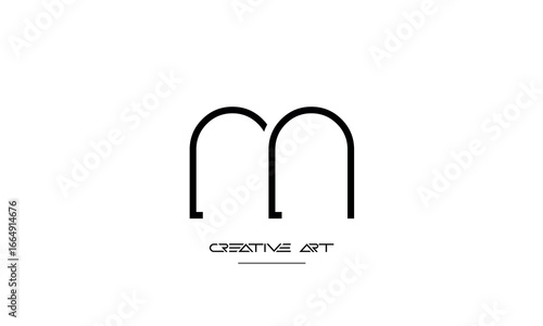 NM, MN, N, M abstract letters logo monogram