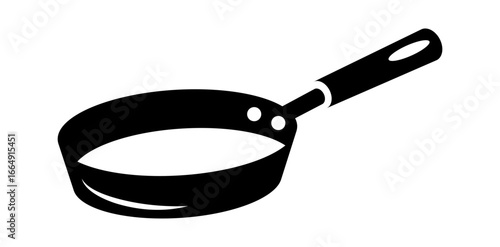 A sleek black frying pan with a comfortable handle, perfect for cooking up delicious meals.