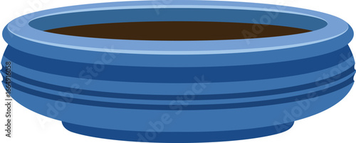 Single ceramic flowerpot vector illustration