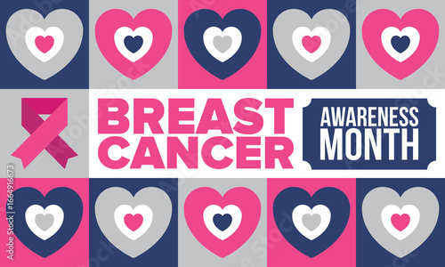 Breast Cancer Awareness Month. Pink october. Pink ribbon. Woman healthcare. Celebrate annual. Medic concept. Girl solidarity. Cancer prevention. Female disease. Poster, banner and background. Vector