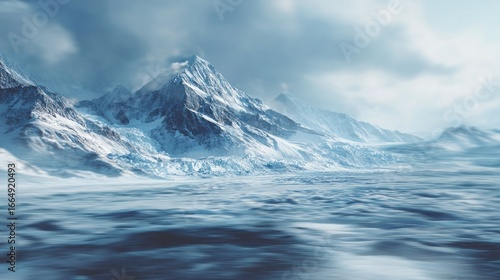 Wallpaper Mural Snowy mountains landscape Torontodigital.ca