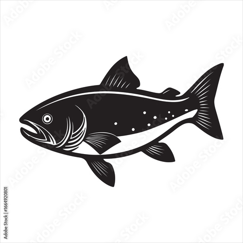 A Vibrant Portrait of a Fresh Salmon, a Delicious and Healthy Fish with a Rich Pink Flesh, Prized as a Gourmet Seafood