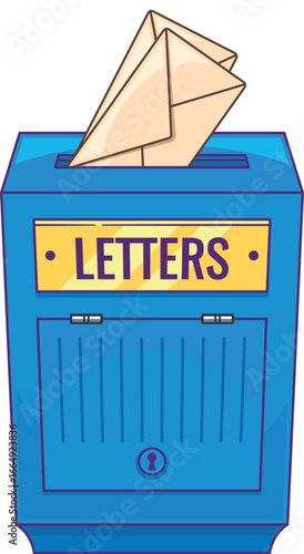 Retro blue British letter postbox
