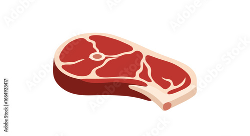 Raw steak cut bone in isolated on white background delicious meat for grilling and cooking premium quality