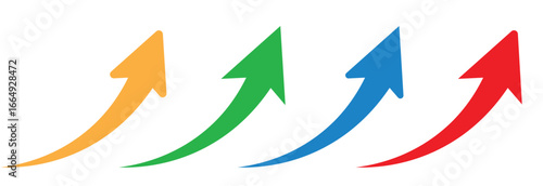 Curve arrow upward motion symbol colorful modern flat vector design