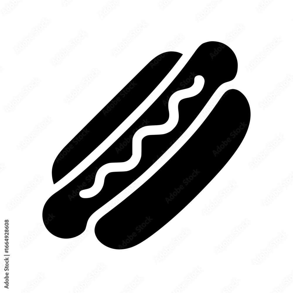 Minimal hot dog with bun and ketchup