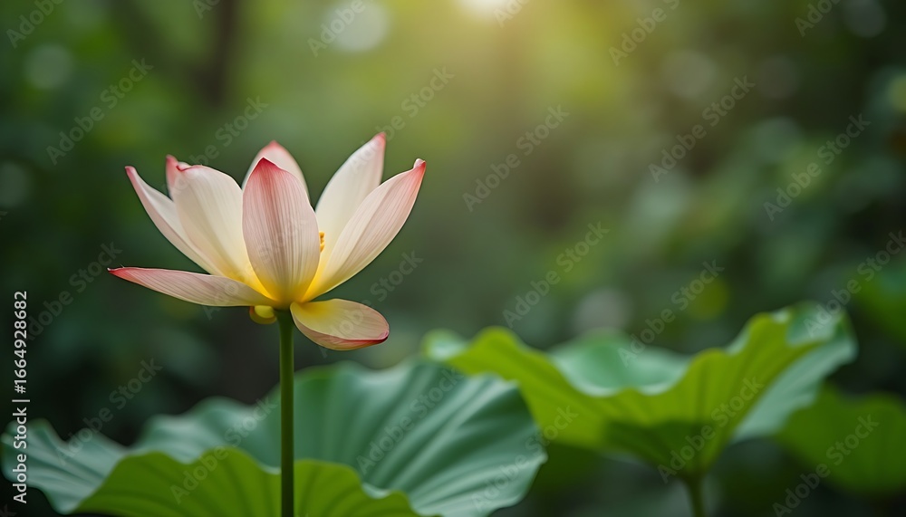 Fototapeta premium beautiful lotus flower blooming in serene pond