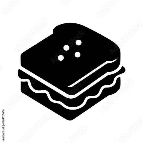 Solid-style sandwich glyph with stacked bread and fillings