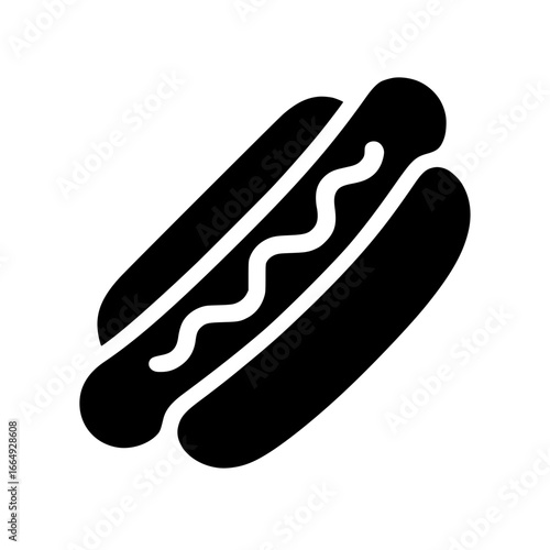 Minimal hot dog with bun and ketchup
