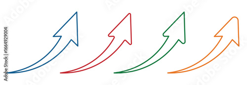 Arrow upward curve concept design set growth chart symbol collection