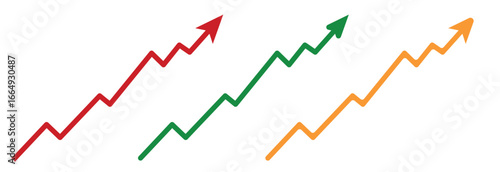 Curved arrow pointing upward concept colorful symbol growth design