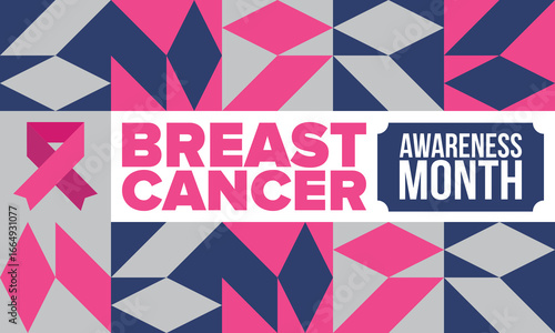 Breast Cancer Awareness Month. Pink october. Pink ribbon. Woman healthcare. Celebrate annual. Medic concept. Girl solidarity. Cancer prevention. Female disease. Poster, banner and background. Vector