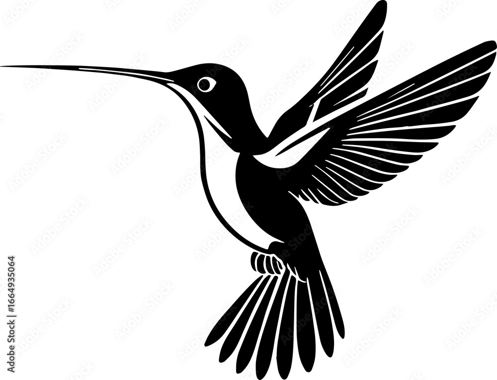 Obraz premium Minimalist Hummingbird Icon 