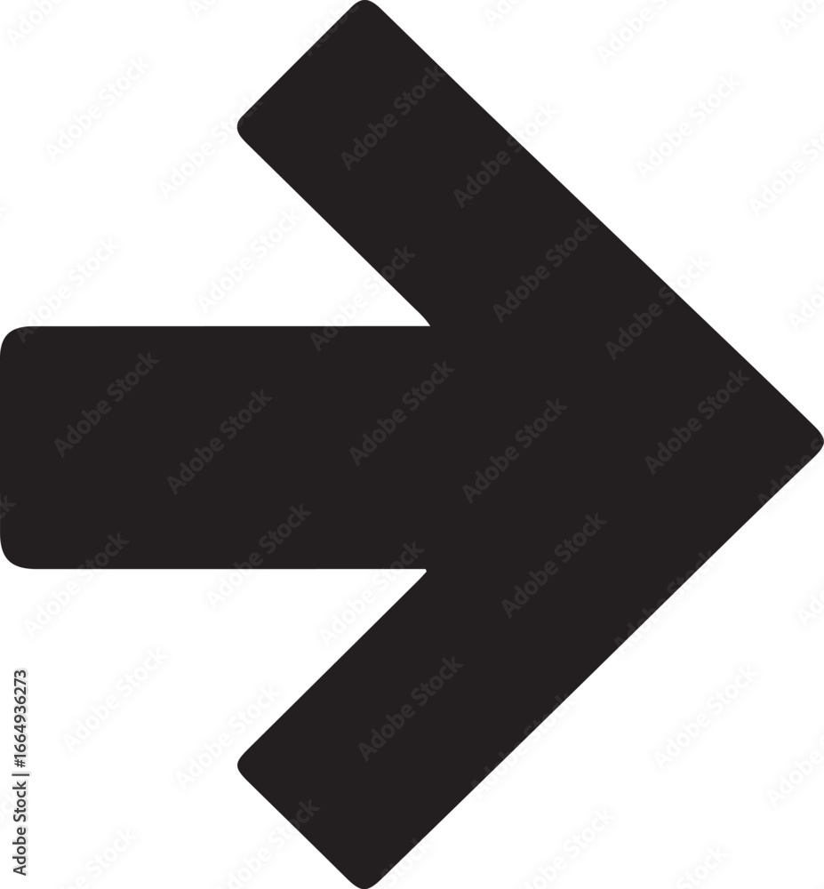 Fototapeta premium Simple Right Direction Arrow Vector Icon