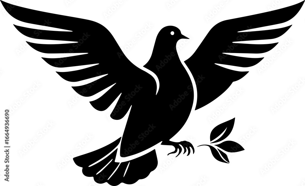 Obraz premium Minimalist Dove Icon for Peace and Nature Branding